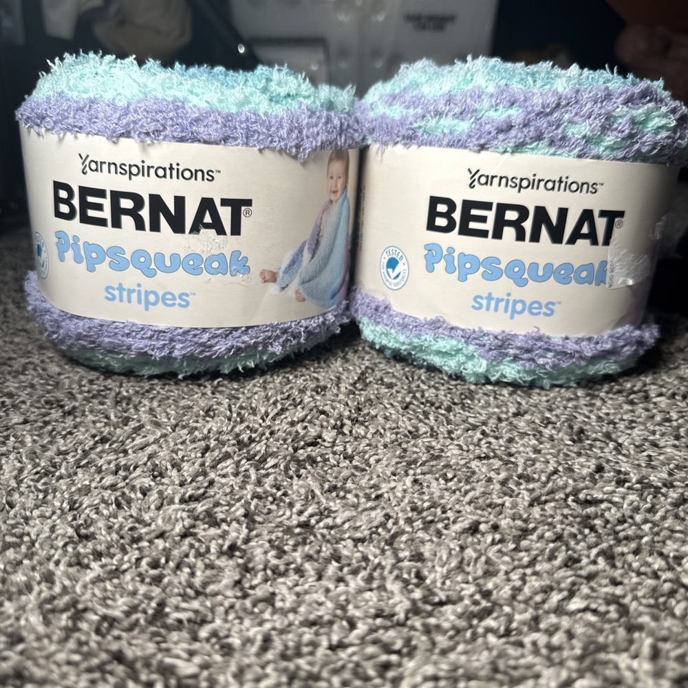 2 Bernat Pipsqueak Stripes Yarn Box Car Cakes 284 yds 9.8 oz New DISCONTINUED